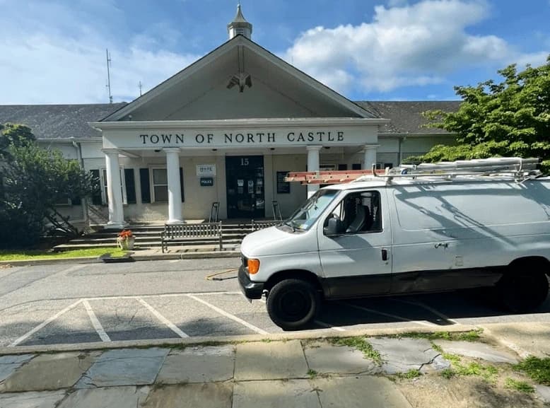 New Franklin Power Washing commercial cleaning team at work in New Franklin business district